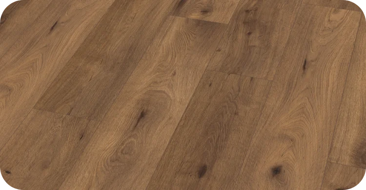 Detailansicht Inuvik Eiche Laminatboden mit warmer Holzfarbe und natürlicher Eichenstruktur
