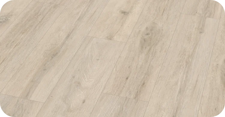 Laminat Kreide Eiche mit heller Holzmaserung und natürlicher Eichenoptik