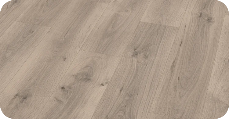 Laminat Pinot Eiche hellgrau mit feiner Holzmaserung und natürlicher Eichenoptik