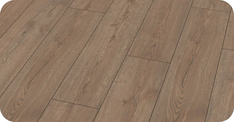 Detailansicht Turin Eiche braun Laminatboden mit authentischer Eichenstruktur