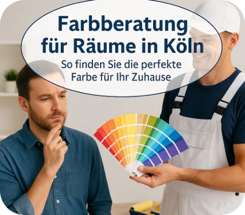Farbberatung für Räume in Köln mit Farbfächer und Kundenberatung