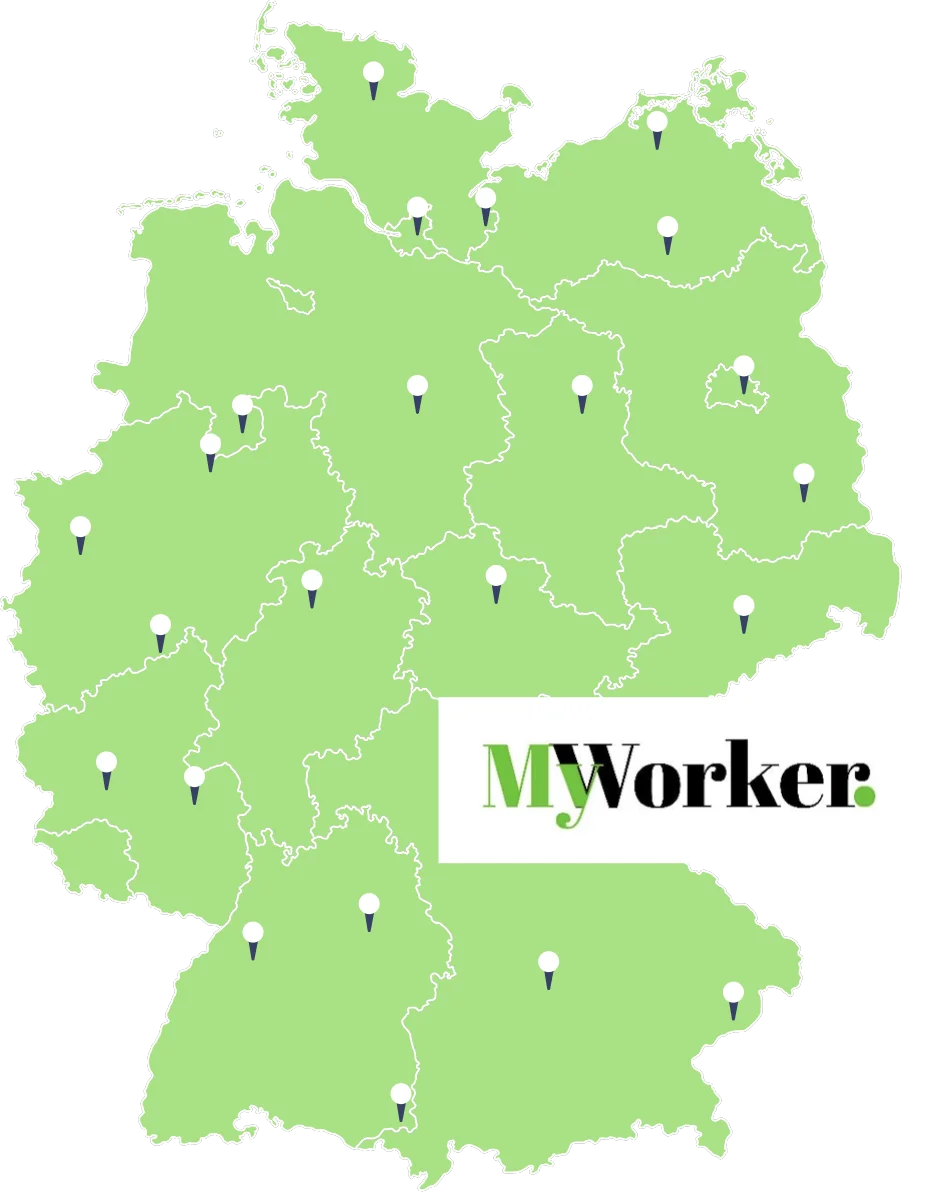 Bundesweite Handwerker-Verfügbarkeit in Deutschland – MyWorker Standortübersicht