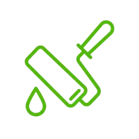 Icon Malerarbeiten Köln – Farbroller mit Farbtropfen