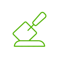 Icon Spachteln Köln – Putzkelle glättet Wandfläche